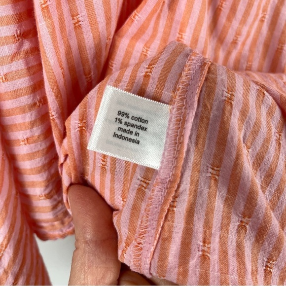 LANE BRYANT Women's Off Shoulder Striped Pink Orange Blouse Top 18-20 Peasant - Picture 7 of 7